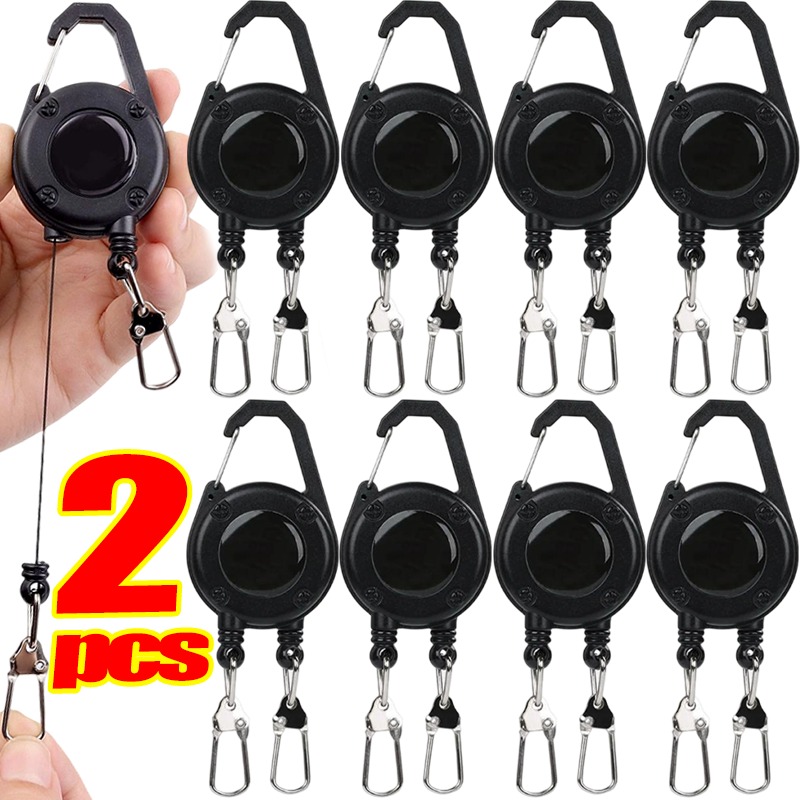Tech Accessories Holder - Retractable Badge Holder Double Clip Telescopic