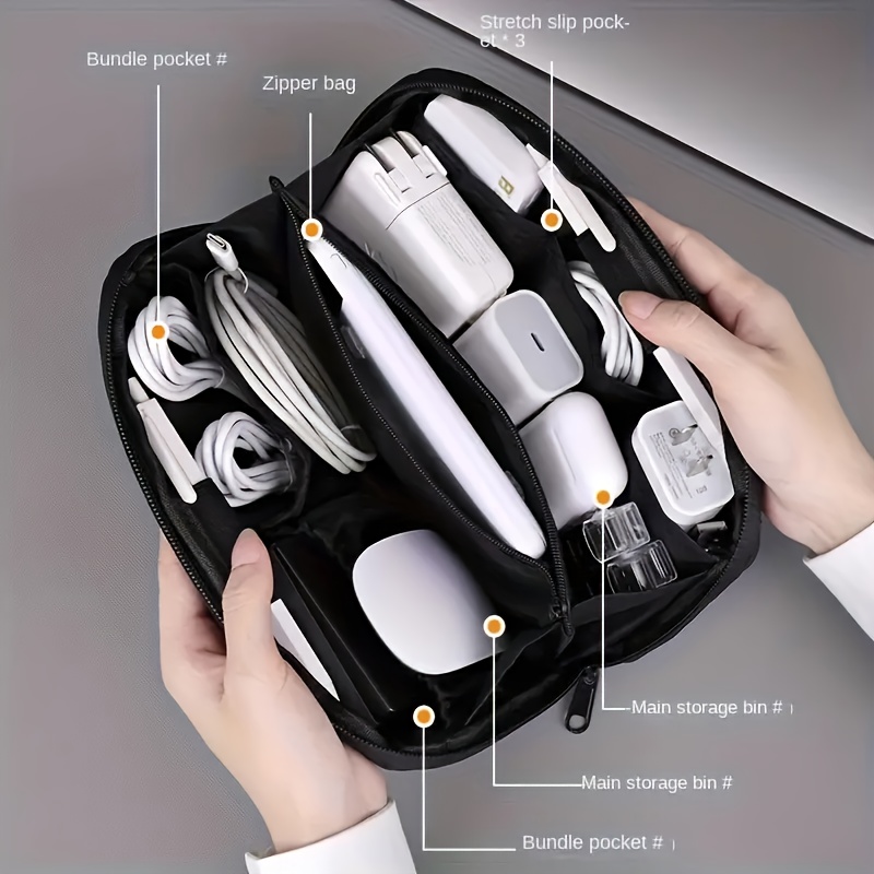 Tech Accessories For Laptop - Slim Zippered Tech & Camera Accessories
