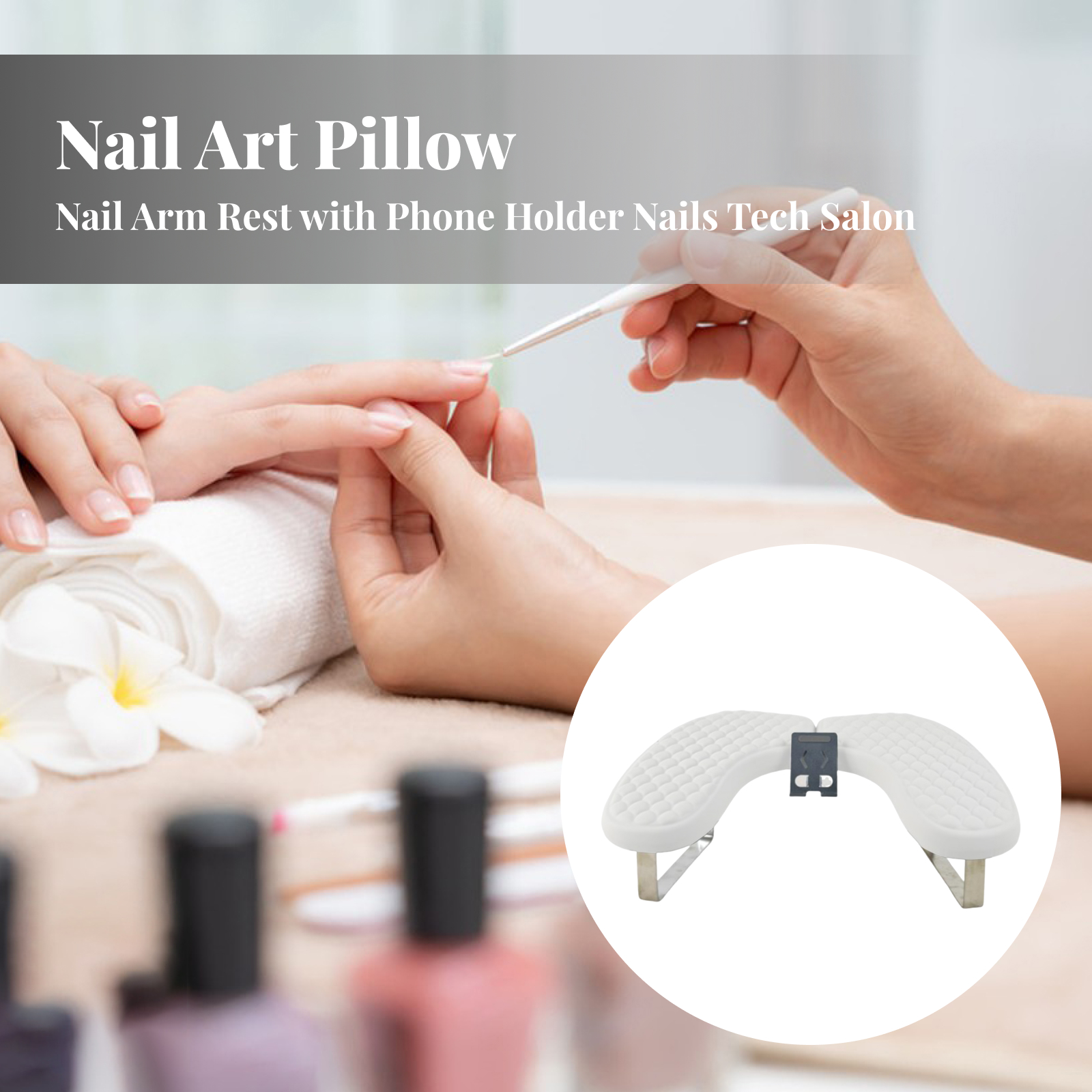 Nail Art Pillow with Phone Hol - Tech Accessories Holder 评论和价格