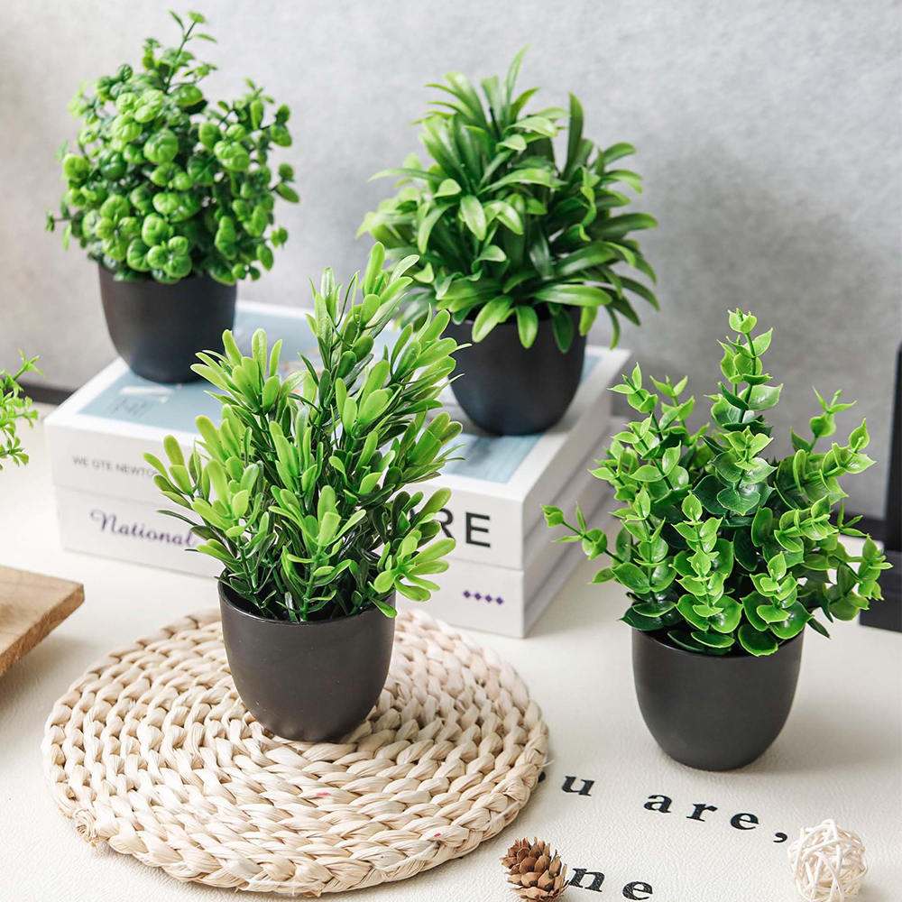 4 Packs Fake Plants Artificial - Tech Accessories For Office Desk 评论和价格