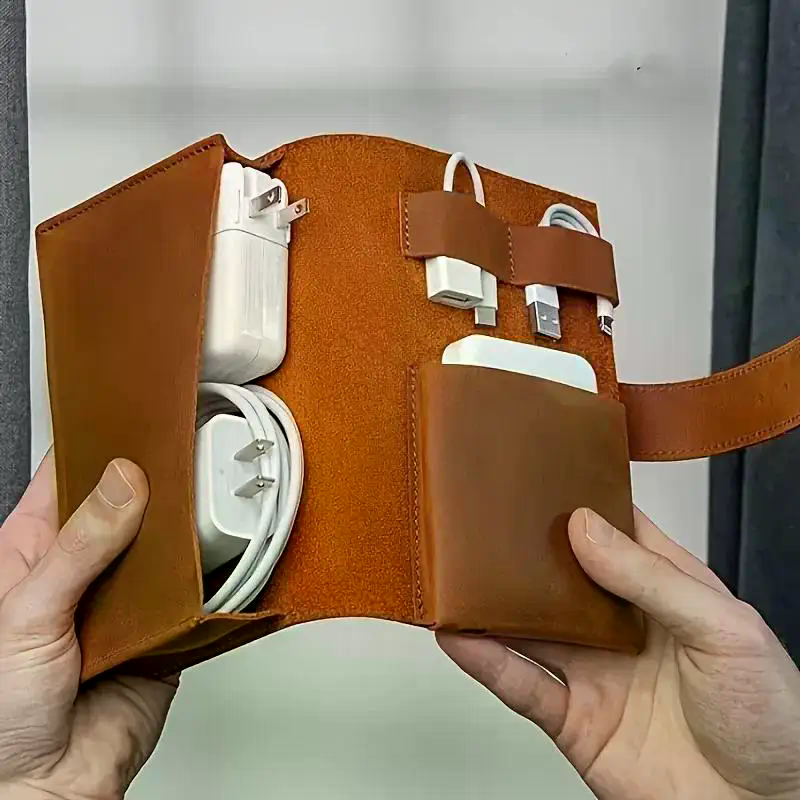 1pc PU Leather Multi-Compartme - Tech Accessories Travel Case 评论和价格