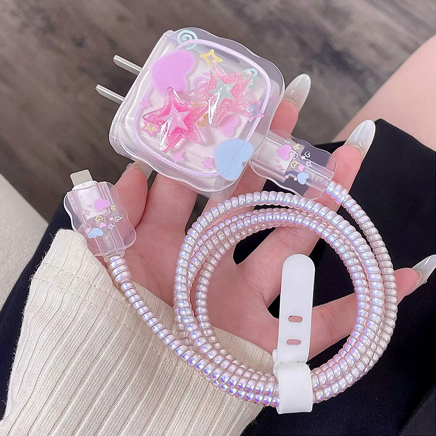 Pink Star Cable Charger Protec - Tech Accessories Phone 评论和价格