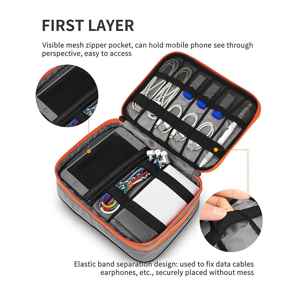 Multi-Compartment Portable Ele - Tech Accessories Travel Case 评论和价格