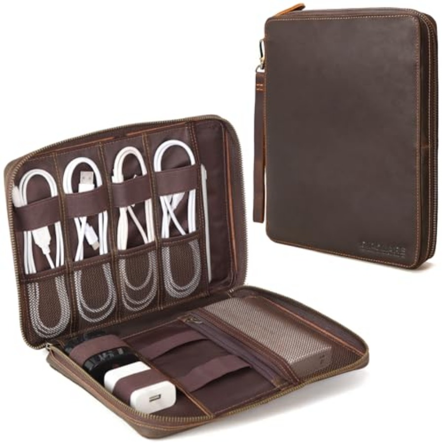 Polare Full Grain Leather Trav - Tech Accessories Travel Case 评论和价格