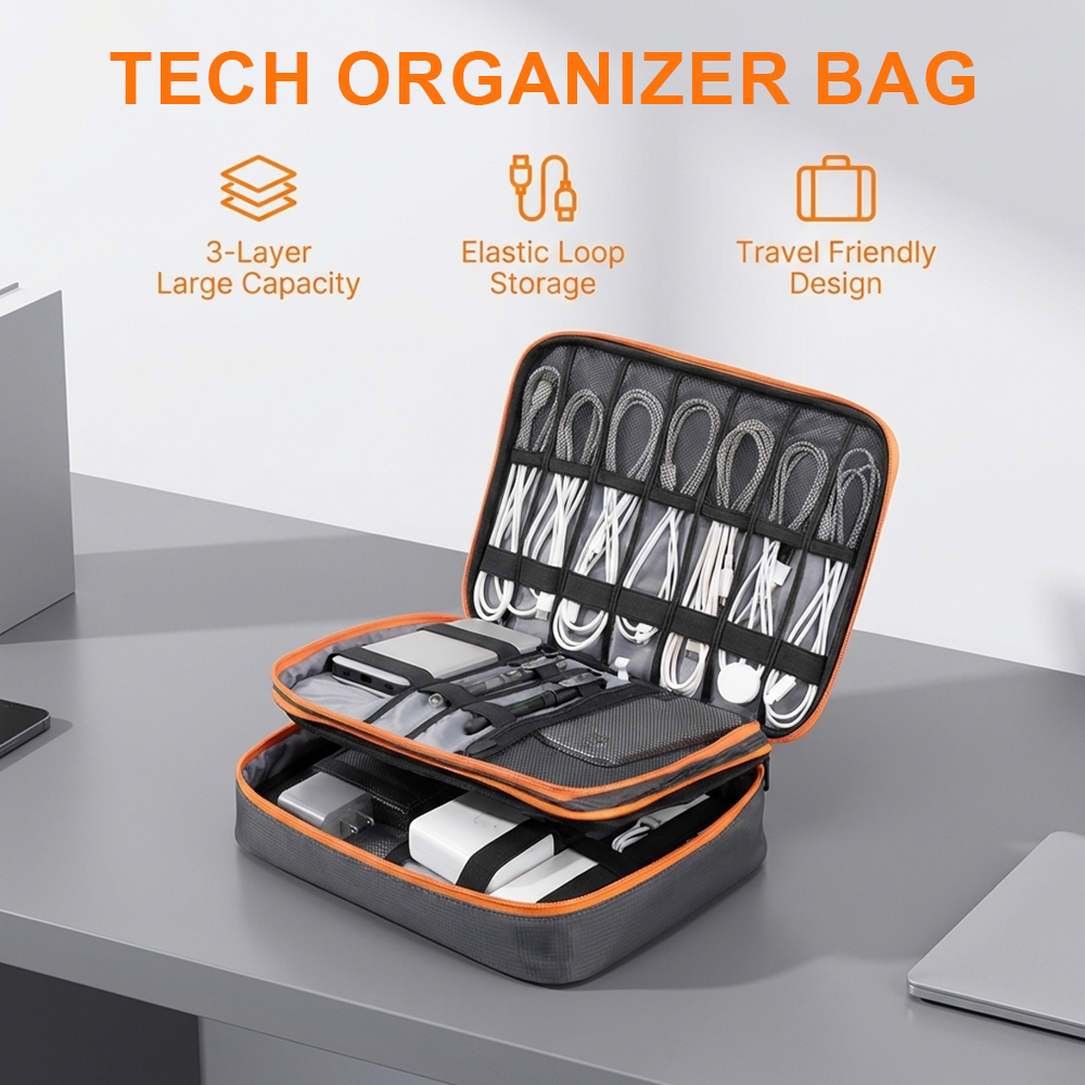 Large Capacity Tech Organizer  - Tech Accessories Travel Case 评论和价格