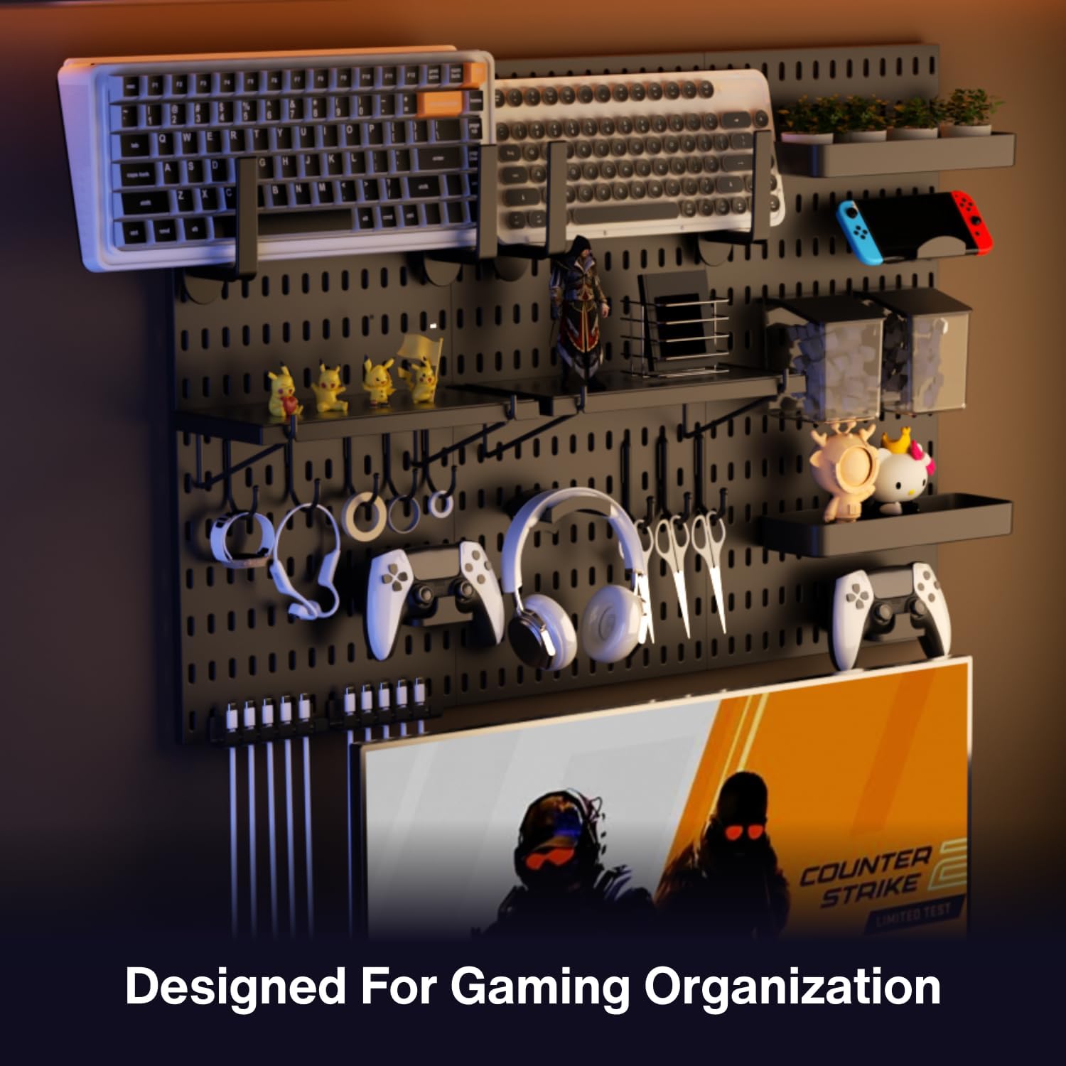 33x22 Inch Black Peg Board Org - Tech Accessories Board 评论和价格