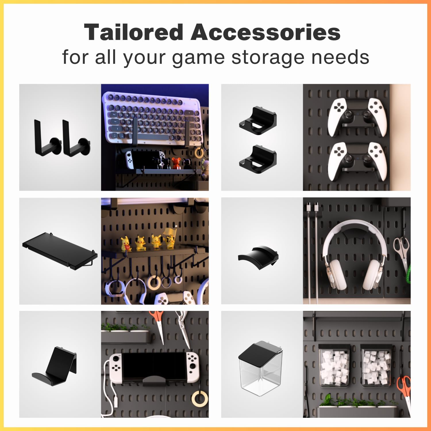 33x22 Inch Black Peg Board Org - Tech Accessories Board 评论和价格