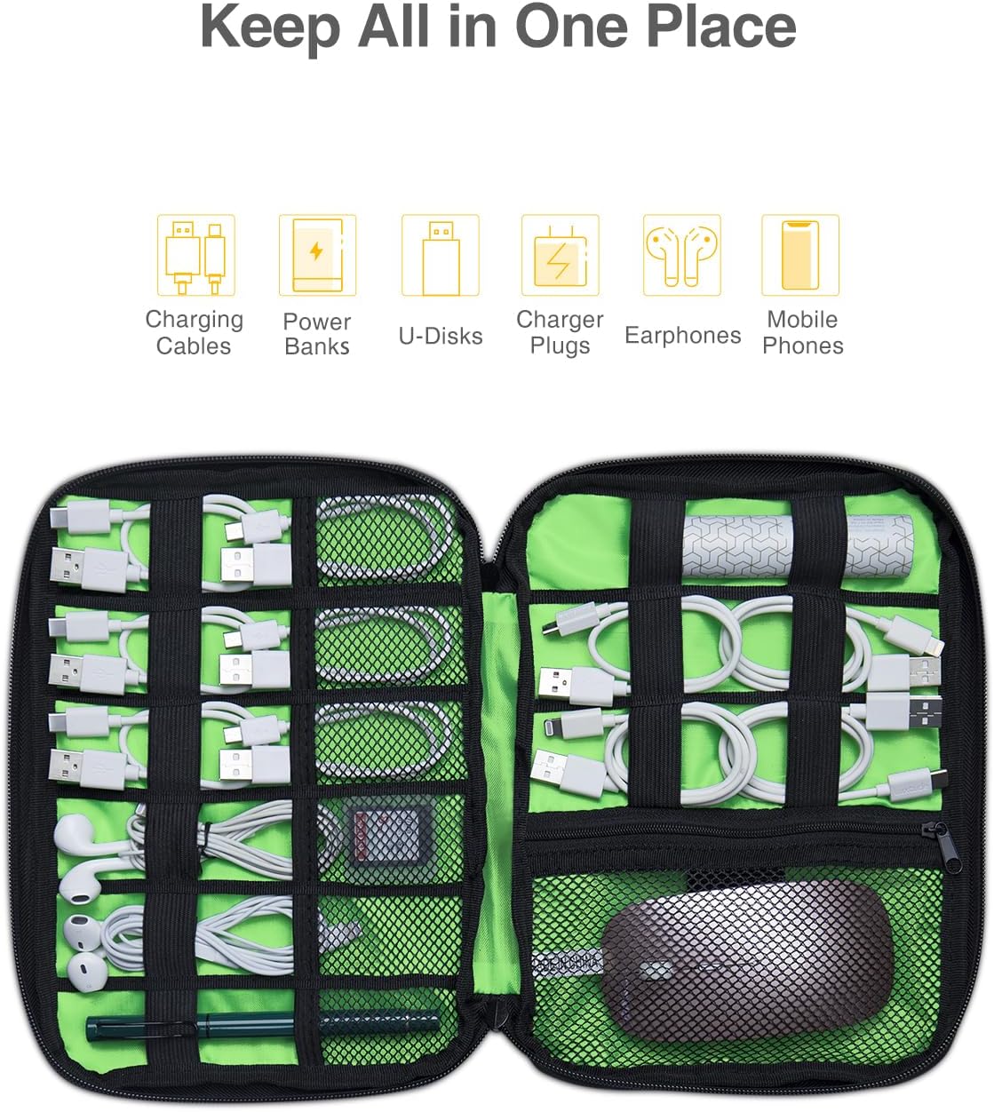 Travel Cable Organizer Bag, Fl - Tech Accessories Travel Case 评论和价格
