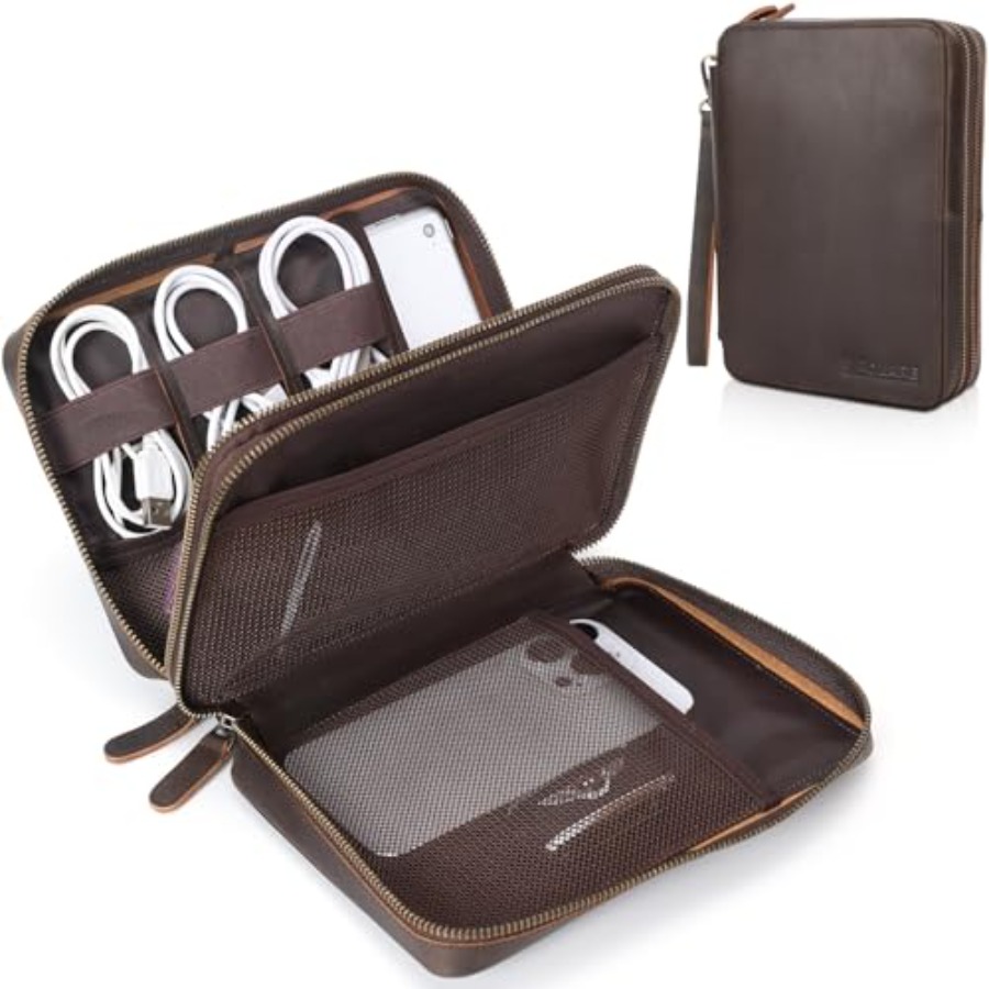 Polare Full Grain Leather Trav - Tech Accessories Travel Case 评论和价格