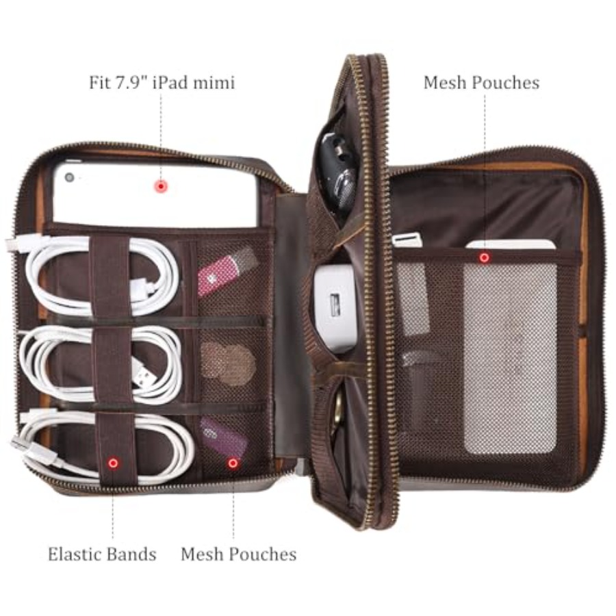 Polare Full Grain Leather Trav - Tech Accessories Travel Case 评论和价格