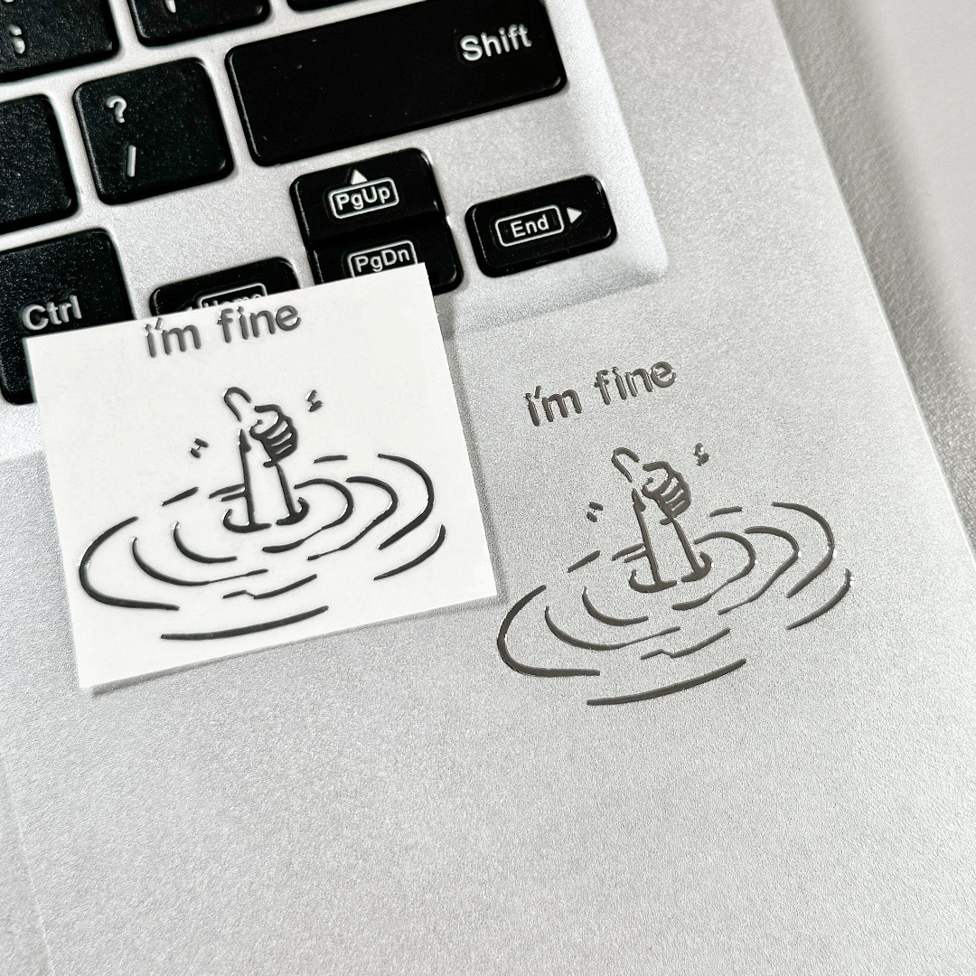 5/10Pcs I'M Fine, Funny, Sarca - Tech Accessories For Laptop 评论和价格
